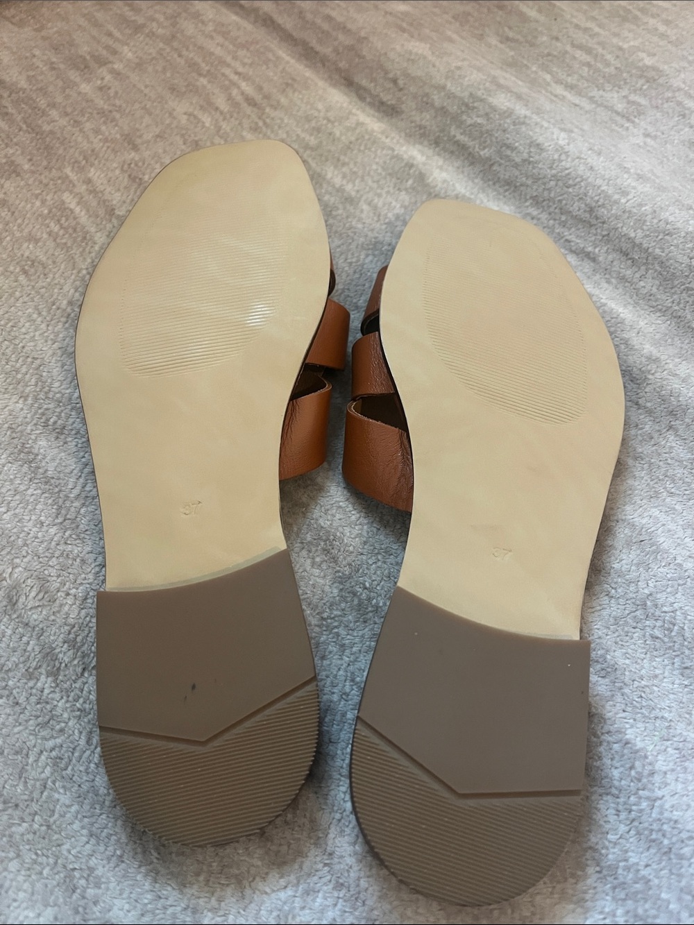 Bruno Magli Cognac Leather Braided Slide Alessia Sandals - Picture 5 of 6